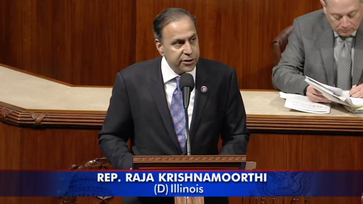 Raja speaking on the House floor